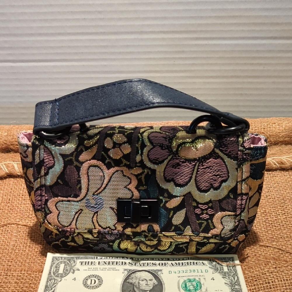 Steve Madden Floral Mini  Patterned Women's Bag. Rich Metallic Thread Throughout